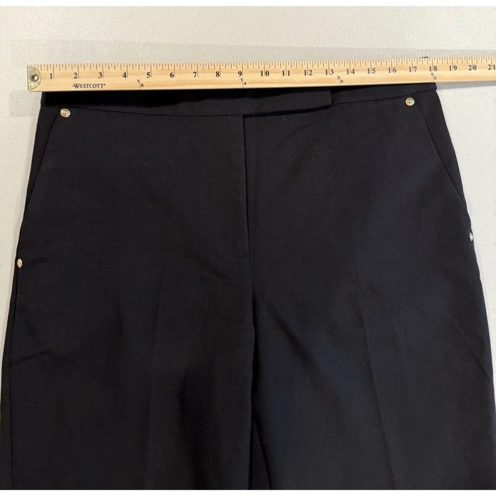 Michael Kors Dress Pants Womens 14 Blk Wide Leg Quiet Luxury Minimal Work Travel